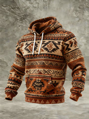 Men's Vintage Western Printed Casual Hoodie