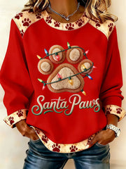 Women's Christmas Tree Art Print Casual Top