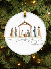 Christian Nativity Scene Printed Acrylic Decorative Ornament