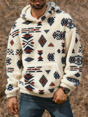 Men's Vintage Western Printed Casual Hoodie