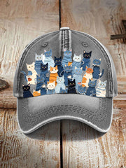 Unisex denim cat hat