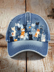 Unisex denim cat hat