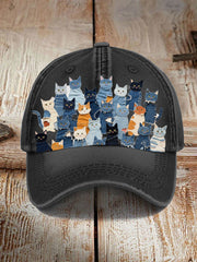Unisex denim cat hat
