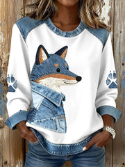 Women's Fox Print Sweatshirts
