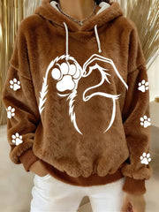 Women's Fun Animal Printed Flannel Hoodie