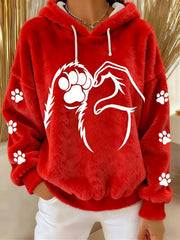 Women's Fun Animal Printed Flannel Hoodie