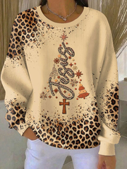 Women's Christmas Cross Print Casual Sweatshirt