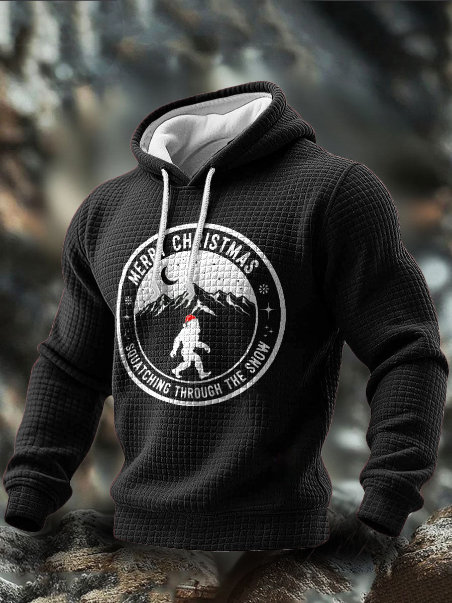 Men's Funny Bigfoot Christmas Printed Hoodie