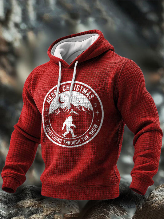Men's Funny Bigfoot Christmas Printed Hoodie