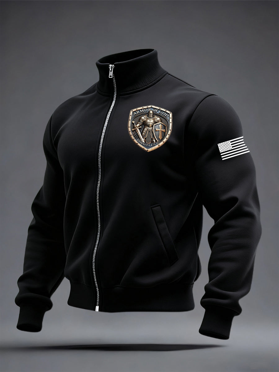 Men's Armor Of God Printed Zip-up Jacket