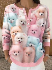 Women's Lovely Dogs Print Sweater