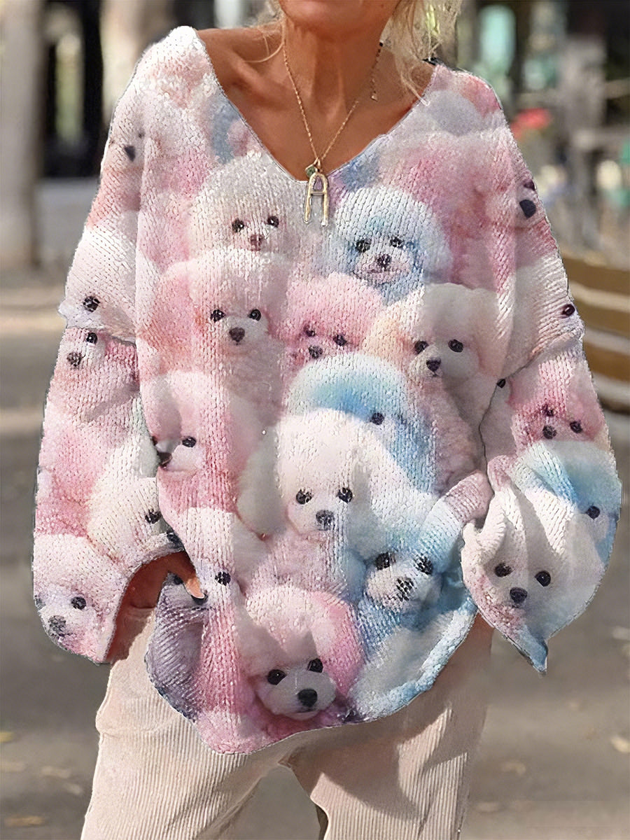 Women's Lovely Dogs Knit Sweater