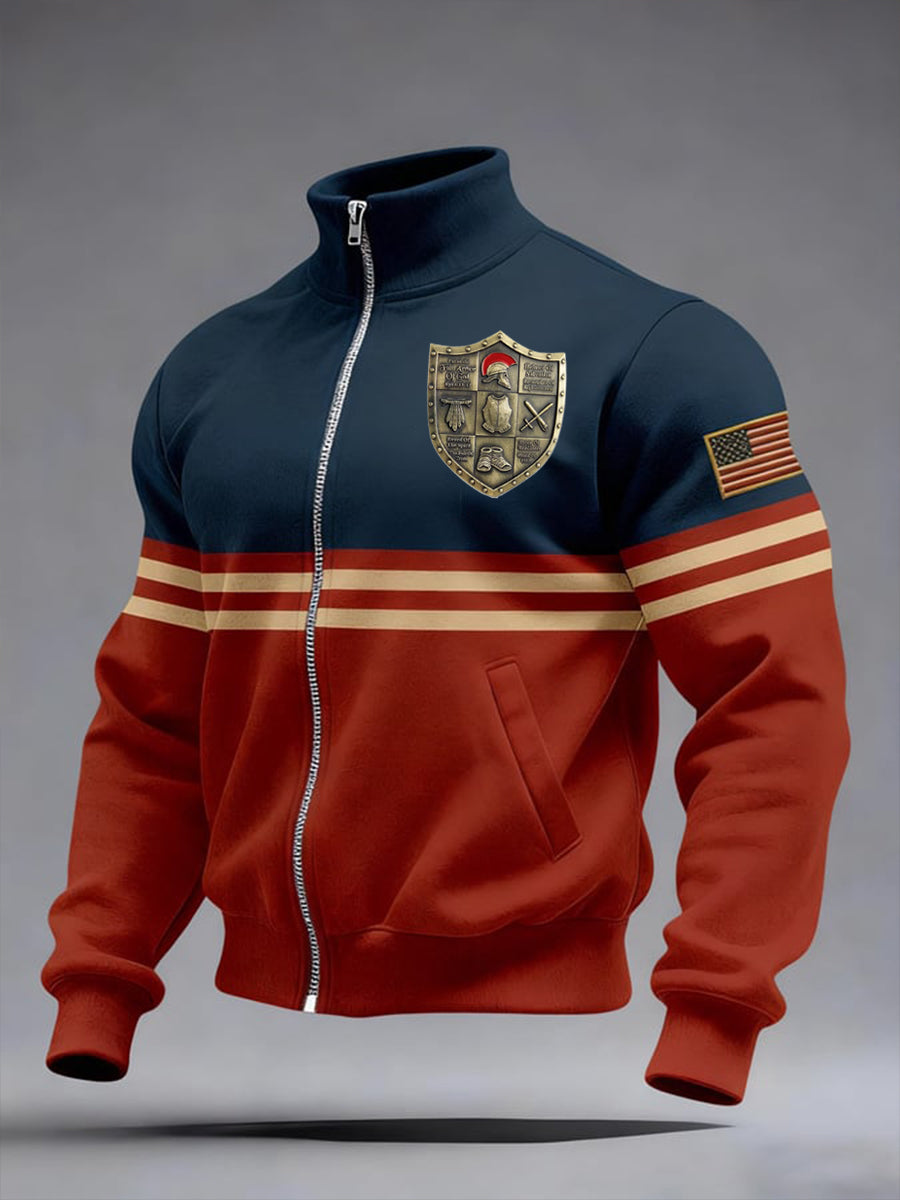 Men's Armor Of God Printed Zip-up Jacket