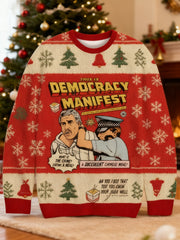 Men's This is Democracy Christmas Ugly Sweatshirt