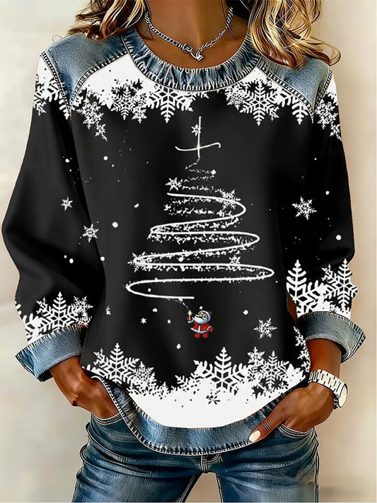 Women's Christmas Print Casual Top