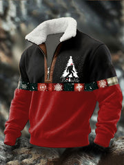 Men's Funny Bigfoot Christmas Printed Plush Sweatshirt