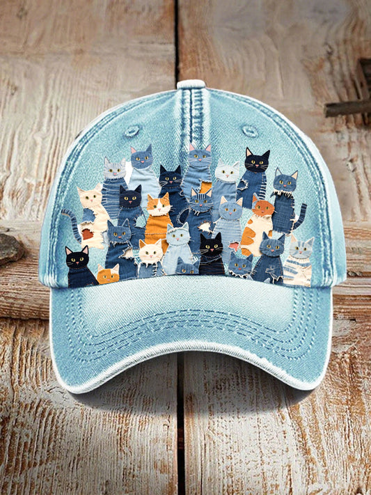 Unisex denim cat hat