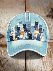 Unisex denim cat hat