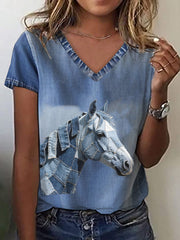 Women's Denim Horse T-shirt