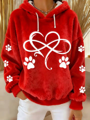 Women's Fun Animal Printed Flannel Hoodie