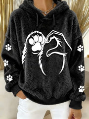 Women's Fun Animal Printed Flannel Hoodie