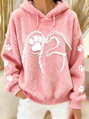 Women's Fun Animal Printed Flannel Hoodie