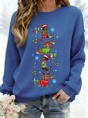 Women's Christmas Dachshund Through The Snow Print Casual Sweatshirt