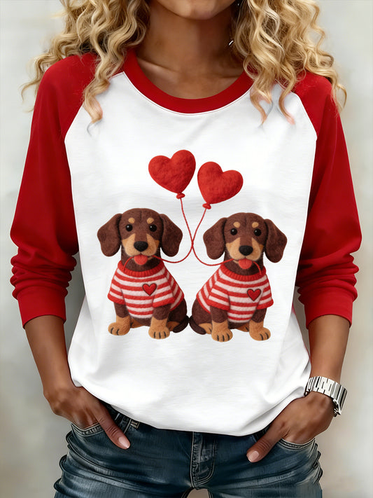 Women's Valentine's Day Puppy Sweatshirt