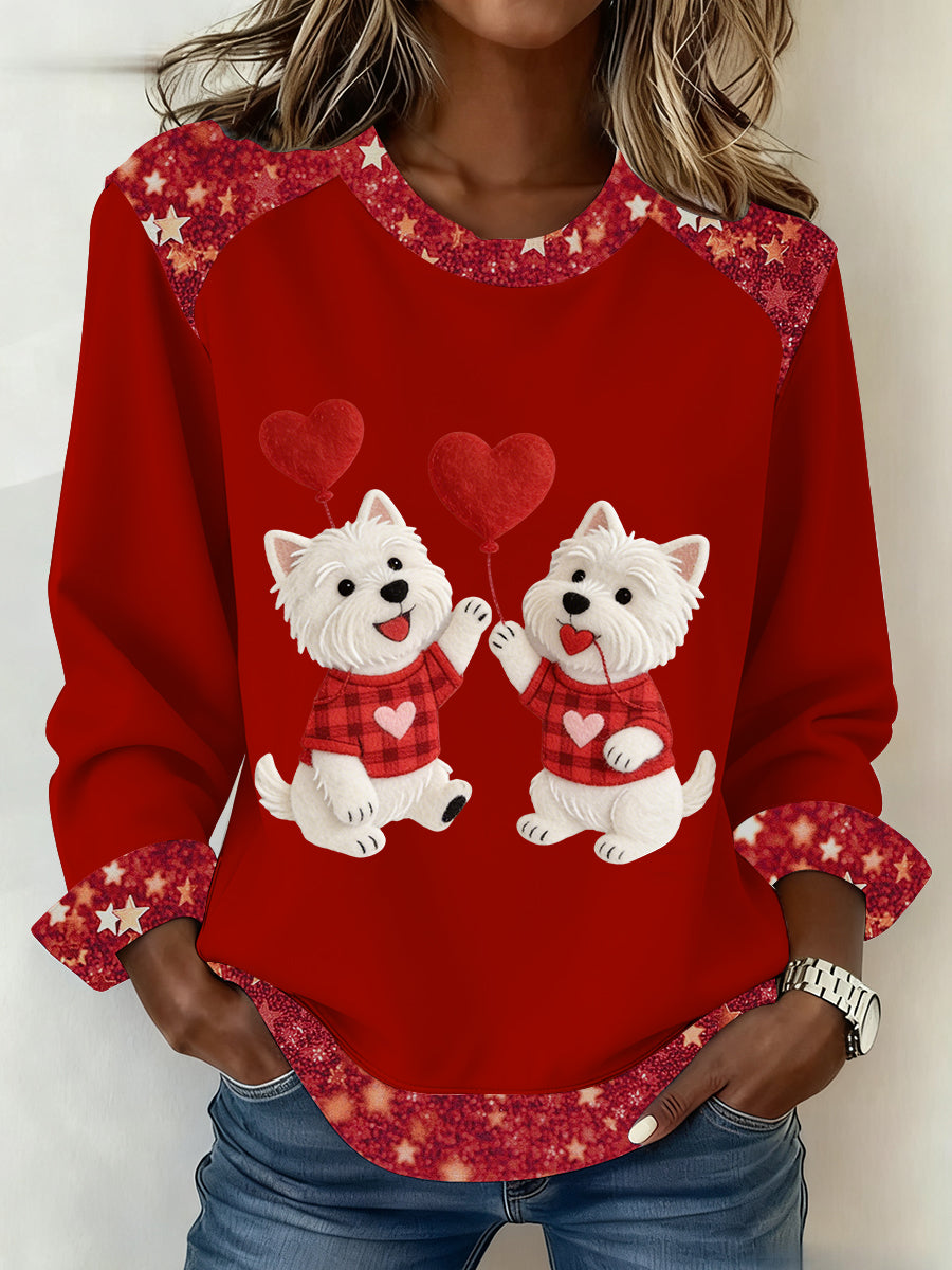 Women's Valentine's Day Puppy Sweatshirt