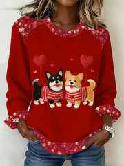 Women's Valentine's Day Puppy Sweatshirt