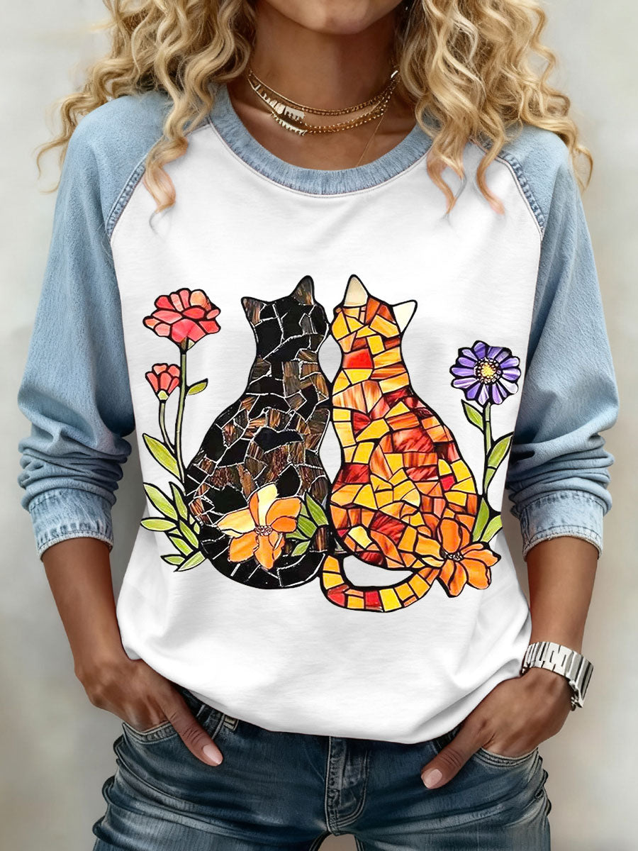 Women's Cats Print Sweatshirts