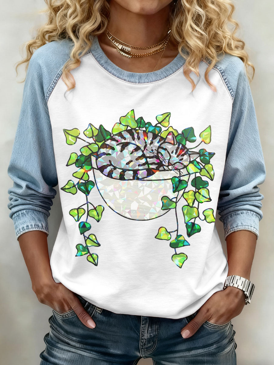 Women's Cat Print Sweatshirts
