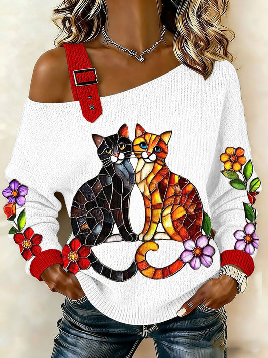 Women's Cats Print Tops