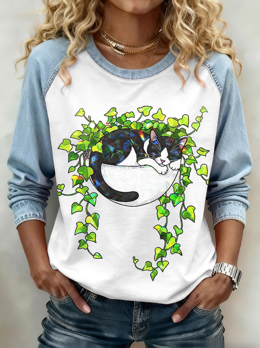 Women's Cat Print Sweatshirts
