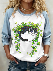 Women's Cat Print Sweatshirts