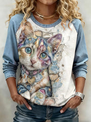 Women's Cat Print Sweatshirts