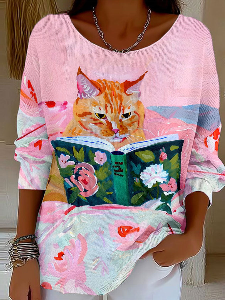 Women's Cat Print T-Shirts