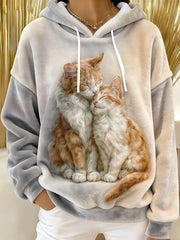Women's Cute Cats Flannel Hoodie